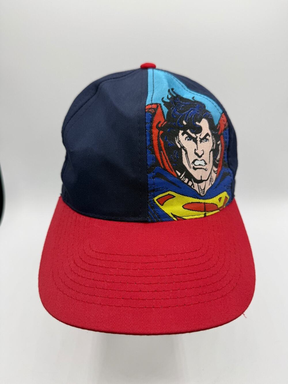Vintage 1997 Six Flags DC Superman Blue/Red Snapback Hat OSFA